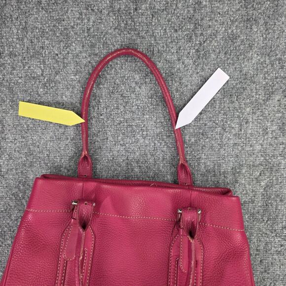 Fossil Pebbled Leather Satchel Bag Womens Fuchsia Pink Tote Handbag 75082 - Picture 16 of 16